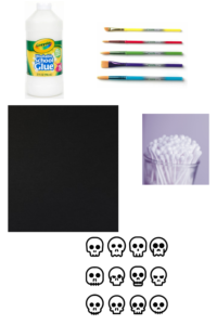 Q-tips skeleton Halloween craft