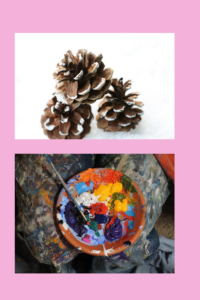 Painting the pinecones