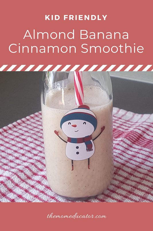 kid friendly almond banana cinnamon smoothie