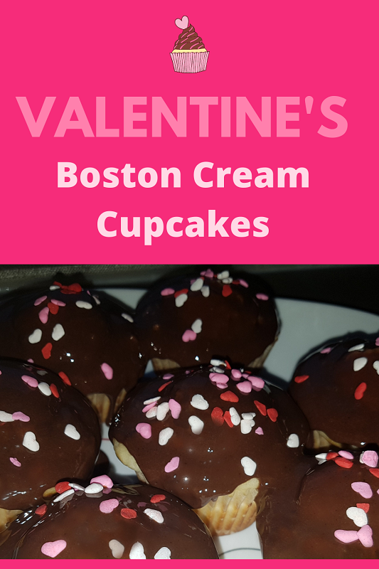 Valentine's Boston Cream Cupcakes