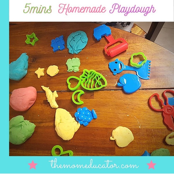 Playdough activity for toddlers - no cook playdough