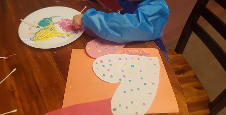 valentine's q-tip painting for kids