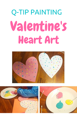 Valentine's q-tip painting for kids