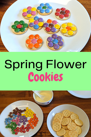 Spring Flower Cookies with Ritz crackers and Smarties