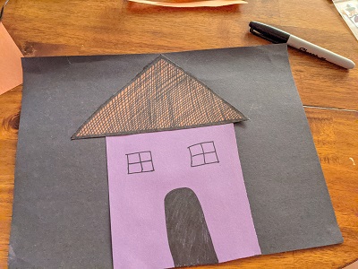 haunted house preschool art