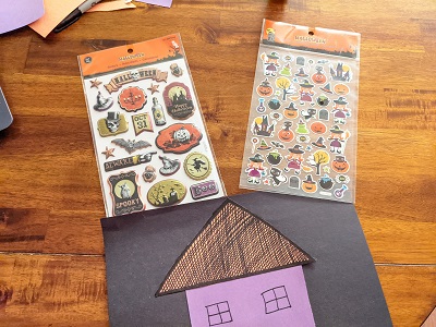 easy art for kids with halloween stickers