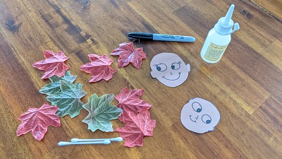 silly fall leaf hair art