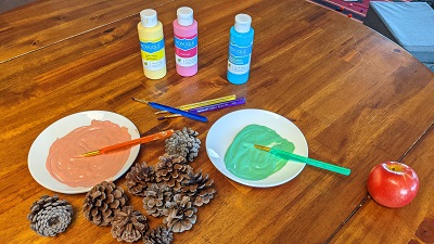 Fall Pinecones Painting for kids