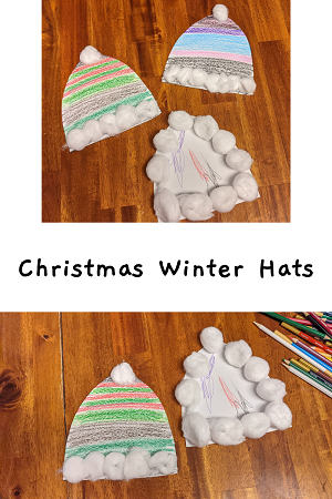 Christmas winter hats art for kids