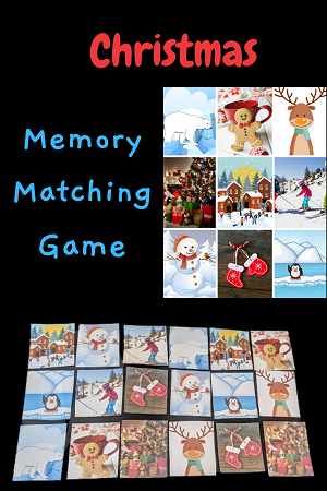 Christmas memory matching game for kids