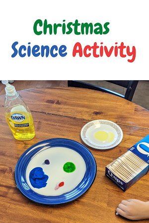 Christmas science activity - Magic Milk Experiment for toddler and preschoolers
