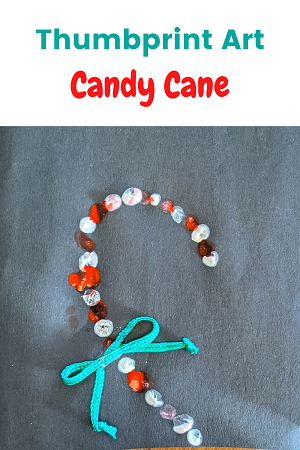 thumbprint art candy cane