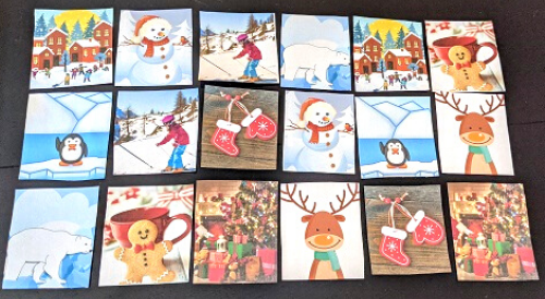 Winter-Christmas Memory Matching game for preschoolers