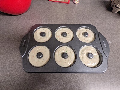 birthday cake baked donuts