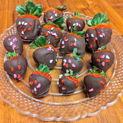 Valentine's chocolate covered strawberries for kids