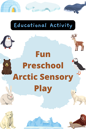 preschool arctic sensory play and fake snow