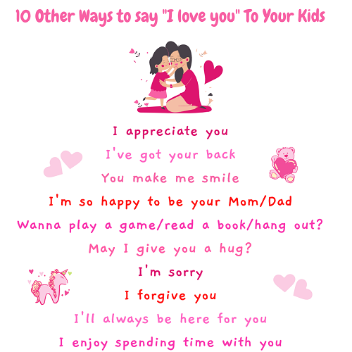 10 ways to say I love you to kids