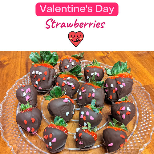 valentine's strawberries decorated with kids