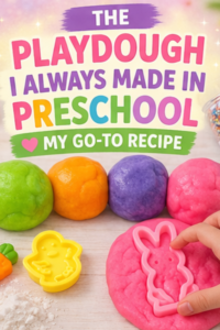 Read more about the article Soft Homemade Easter Playdough (No Cream of Tartar!) Easy Recipe for Kids