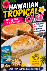 Read more about the article Hawaiian Tropical Cake Recipe (Pineapple Coconut Banana Cake)