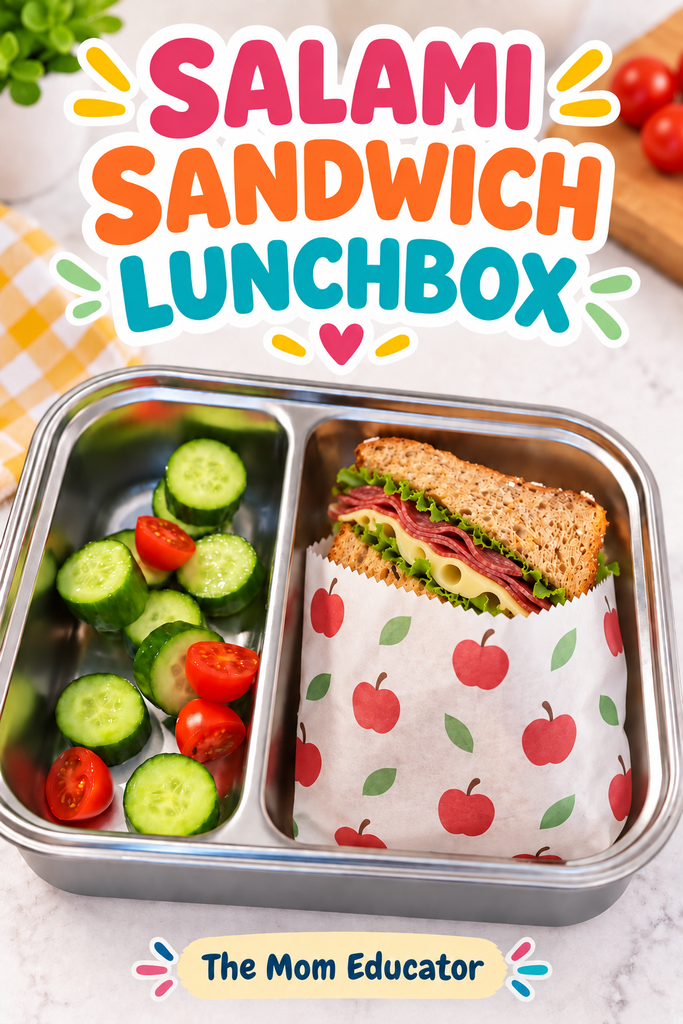 turkey salami sandwich for lunchbox